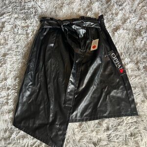 NWT OPPA! Black faux leather skirt